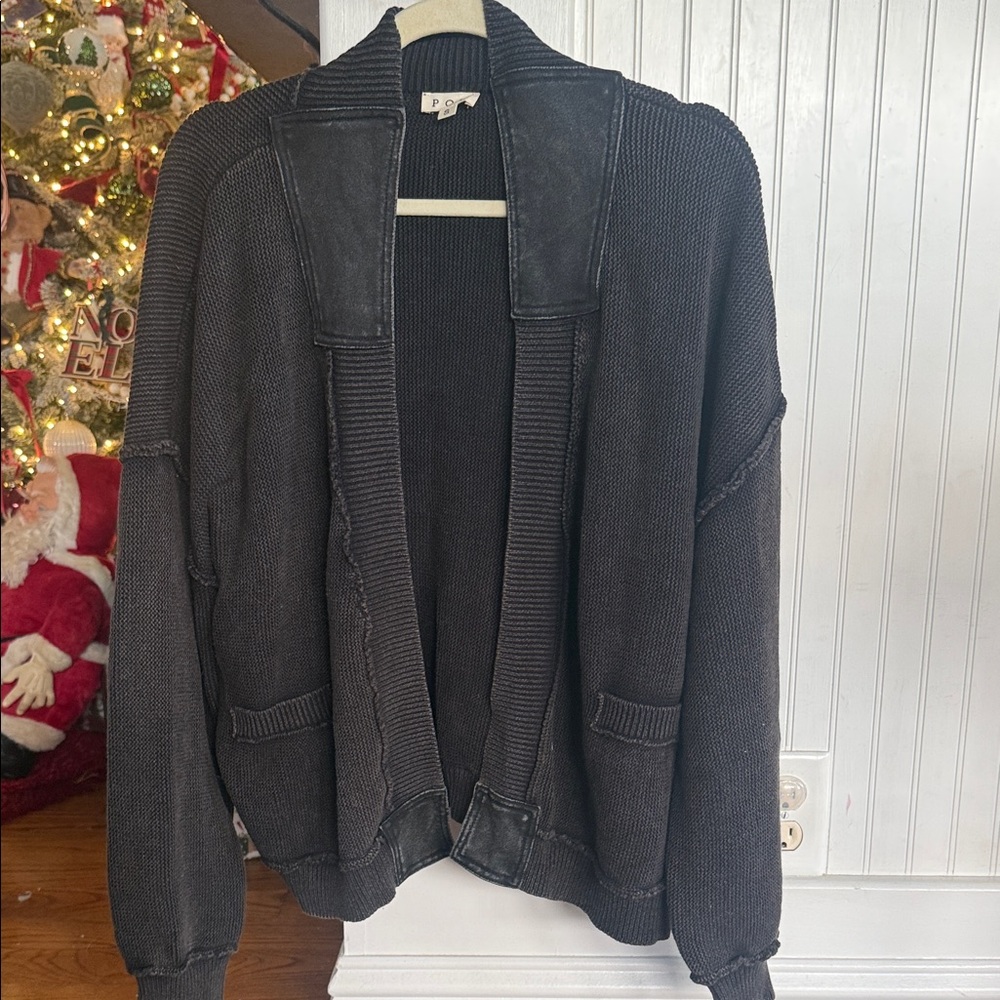 POL Black Cardigan Sweater